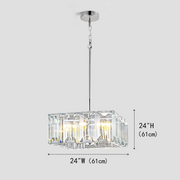 Malone Crystal Square Chandelier 24"