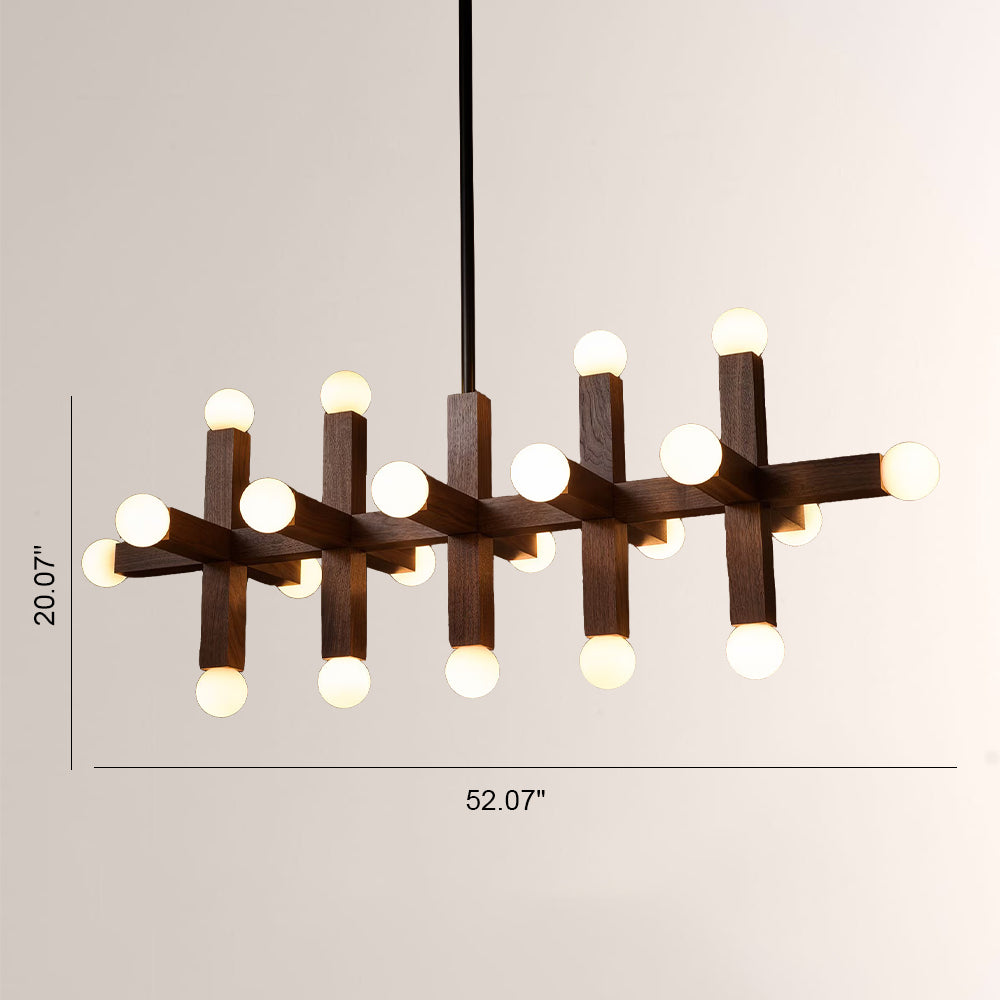 Unison Wood Cross Globe Chandelier