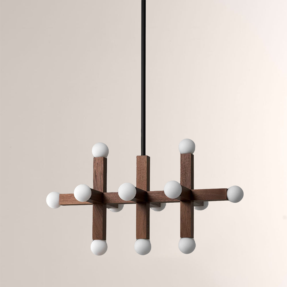 Unison Wood Cross Globe Chandelier