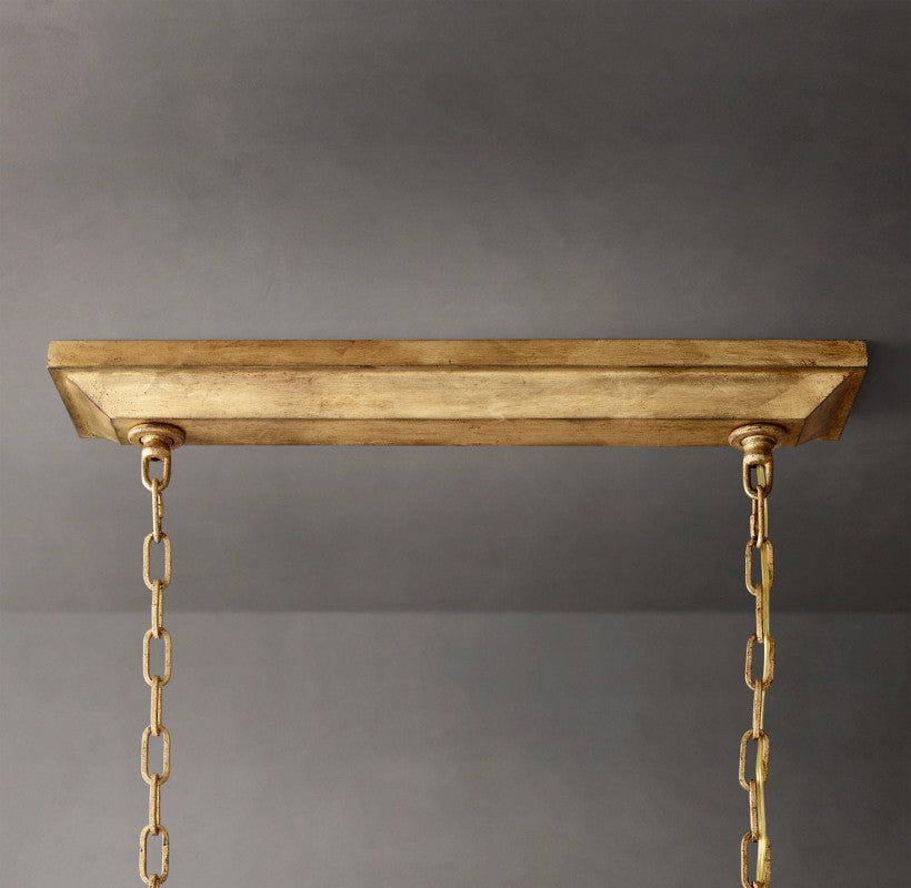 Vintage Openwork Rectangular Chandelier 54"