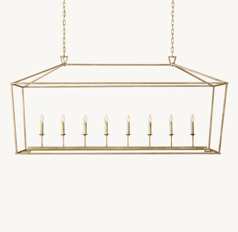 Vintage Openwork Rectangular Chandelier 72"