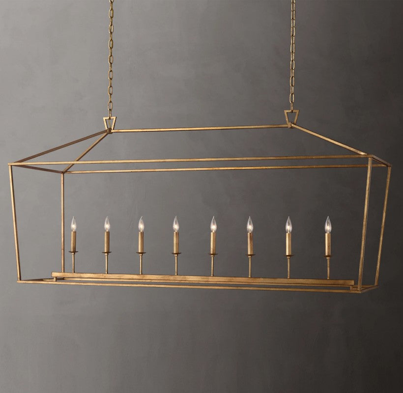 Vintage Openwork Rectangular Chandelier 72"