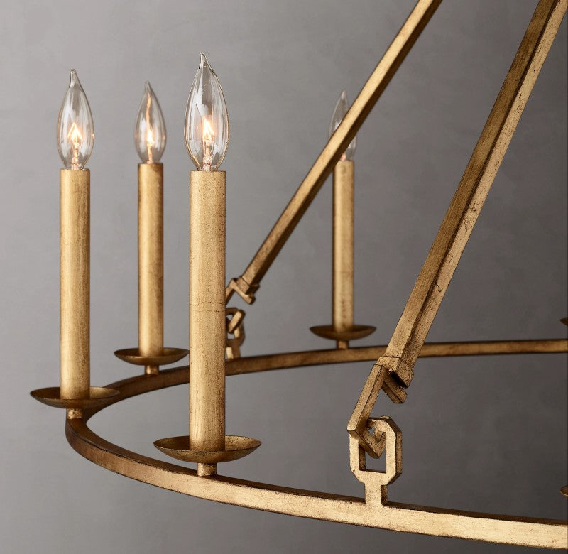 Vintage Openwork Round Chandelier 50"