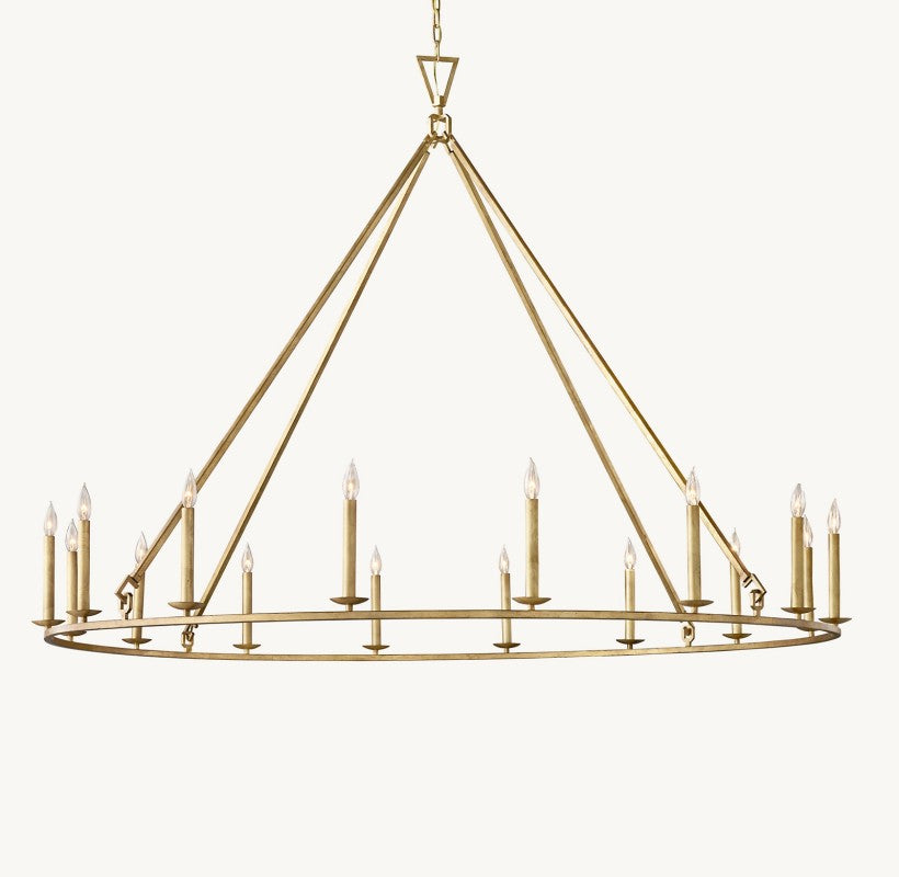 Vintage Openwork Round Chandelier 72"