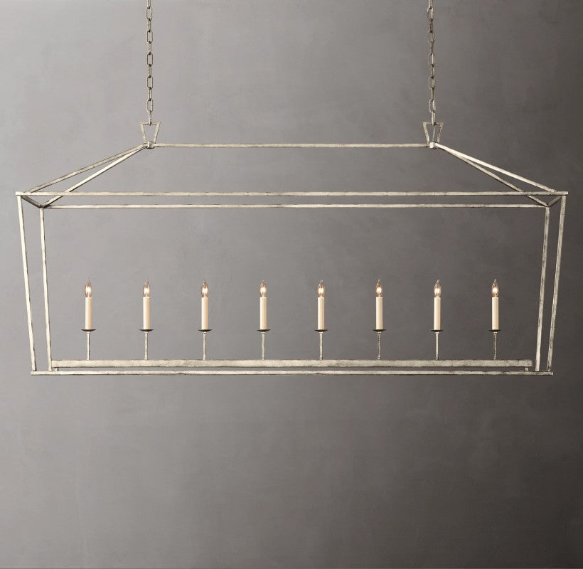 Vintage Openwork Rectangular Chandelier 72"