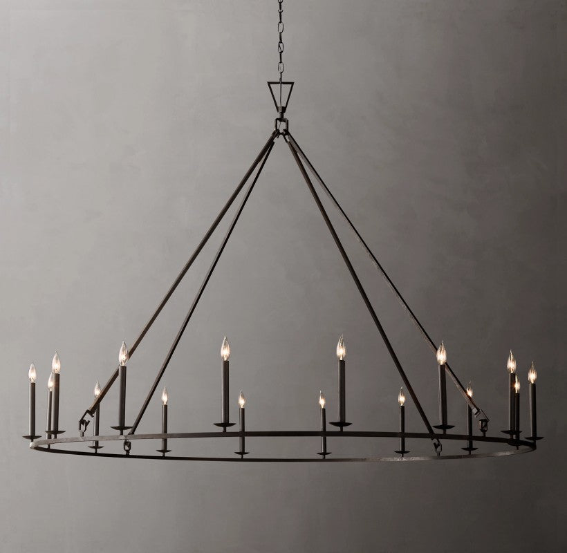 Vintage Openwork Round Chandelier 72"