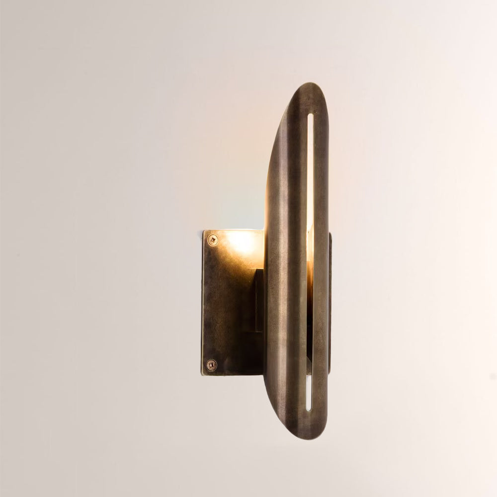 Voyant Curved Sculptural Brass Wall Sconce