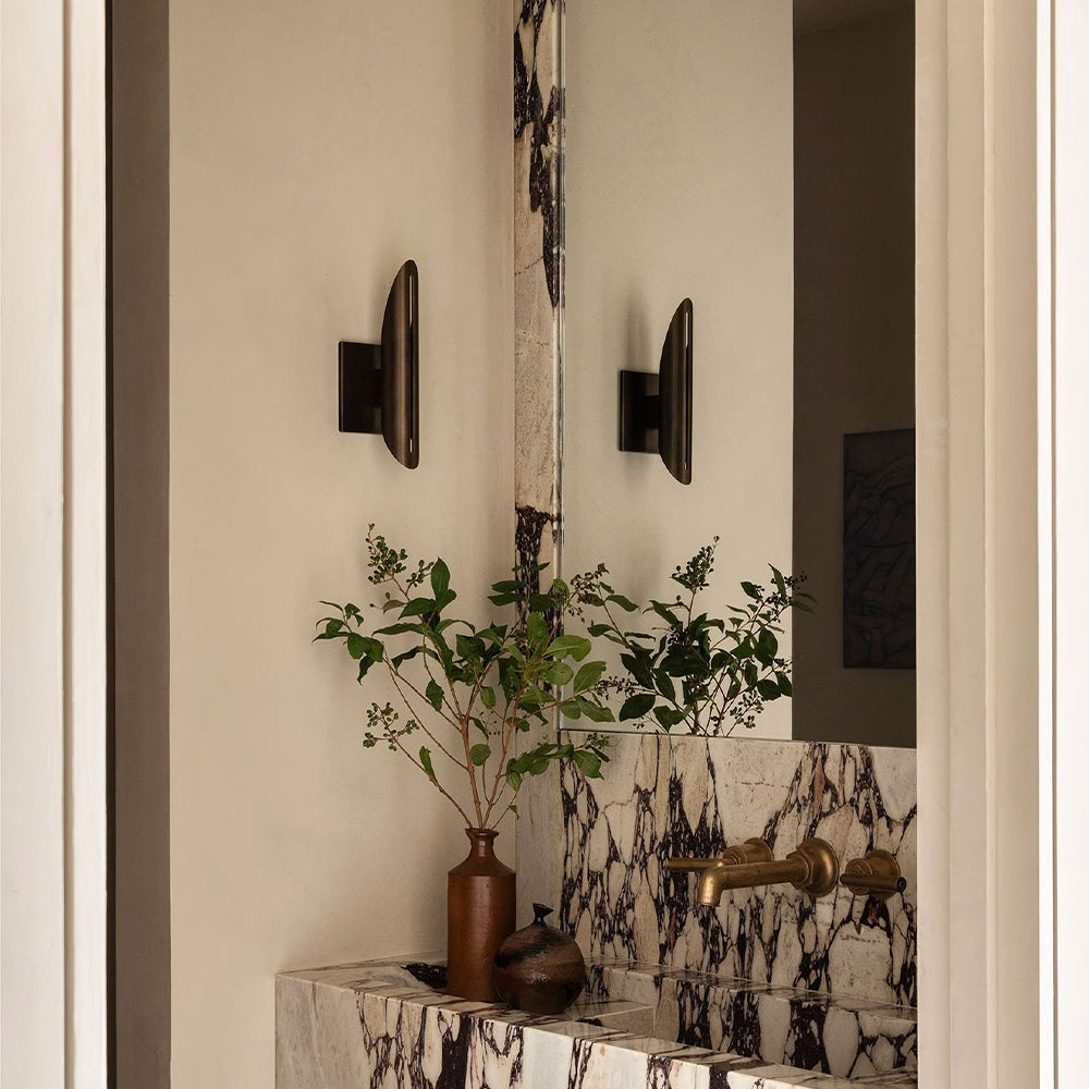 Voyant Curved Sculptural Brass Wall Sconce