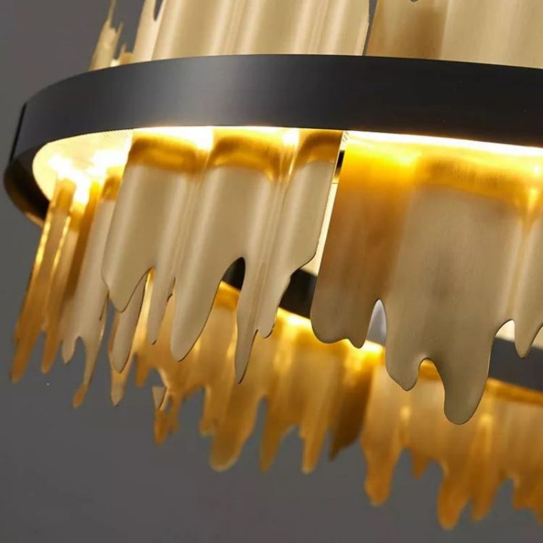 Wave 2-Tier Modern Round Chandelier