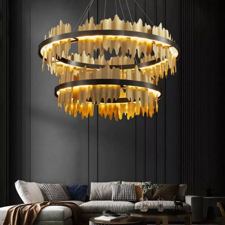 Wave 2-Tier Modern Round Chandelier