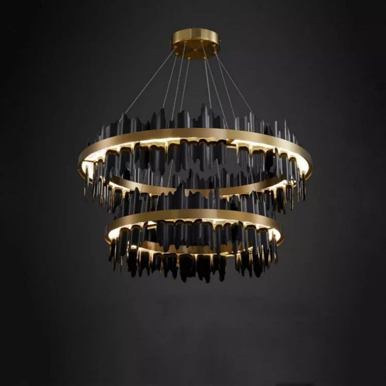 Wave 2-Tier Modern Round Chandelier