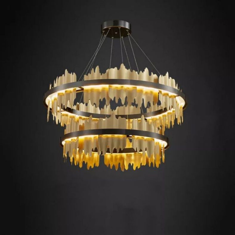 Wave 2-Tier Modern Round Chandelier