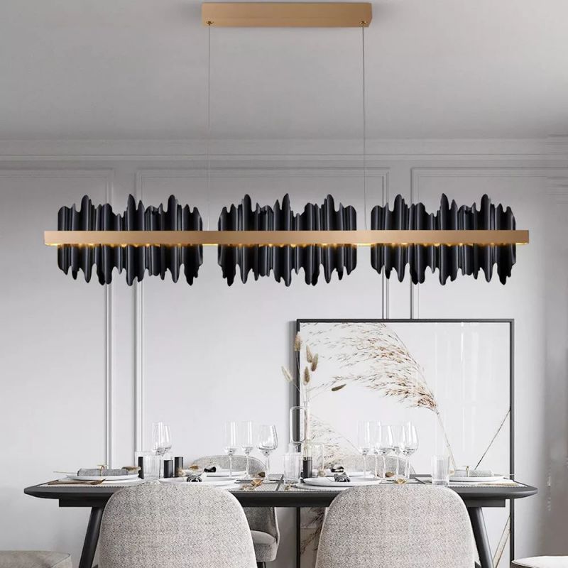 Wave Modern Sculpture Linear Chandelier