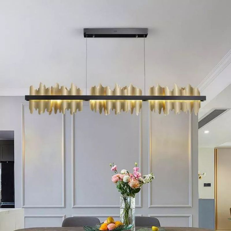 Wave Modern Sculpture Linear Chandelier