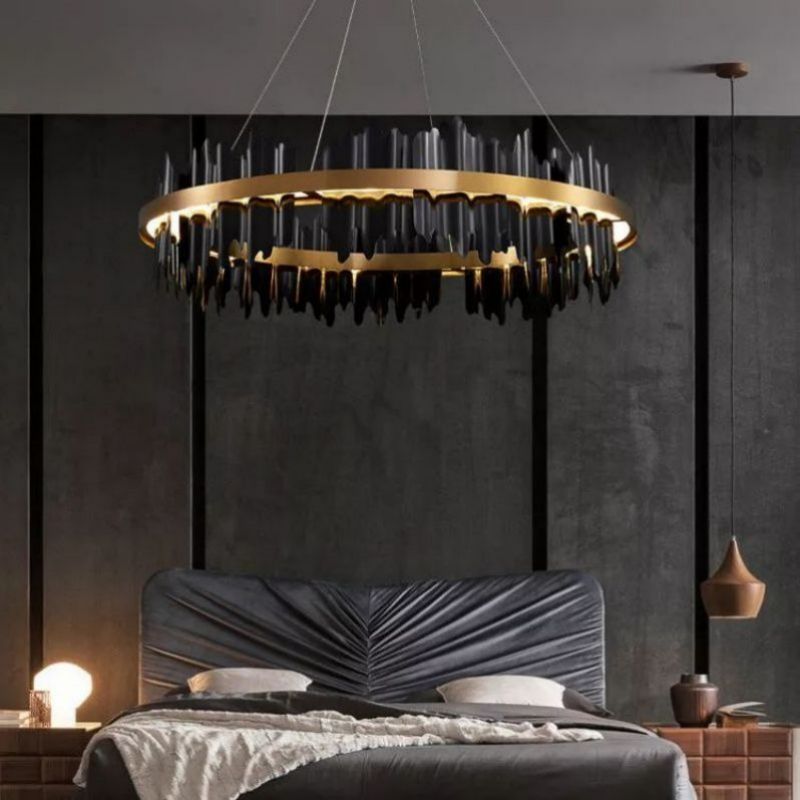 Wave Modern Sculpture Round Chandelier