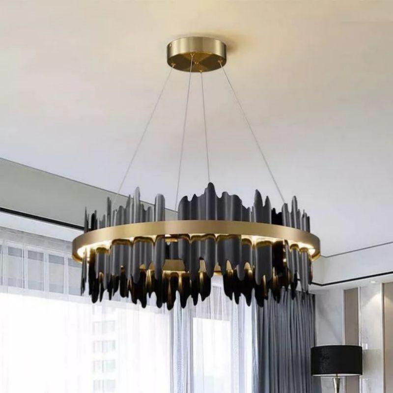 Wave Modern Sculpture Round Chandelier