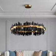 Wave Modern Sculpture Round Chandelier