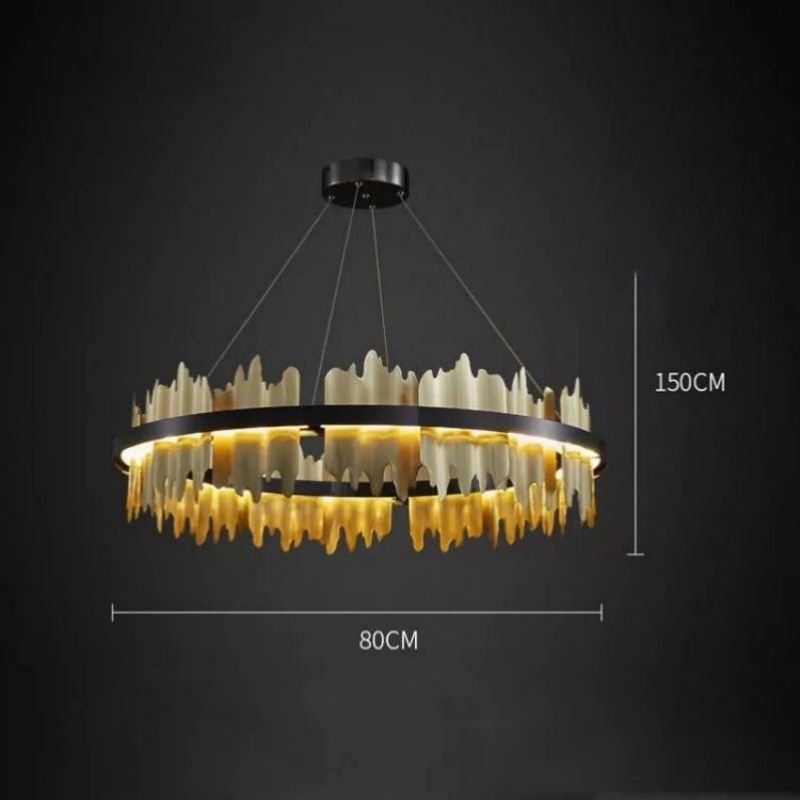 Wave Modern Sculpture Round Chandelier