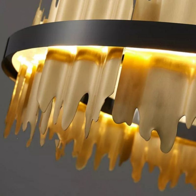 Wave Modern Sculpture Round Chandelier