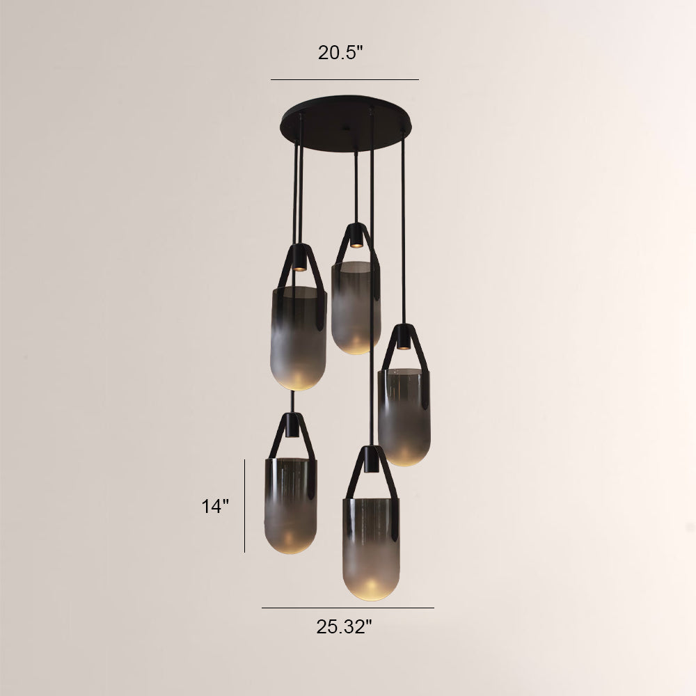 Welden Ombre Glass Cluster Chandelier