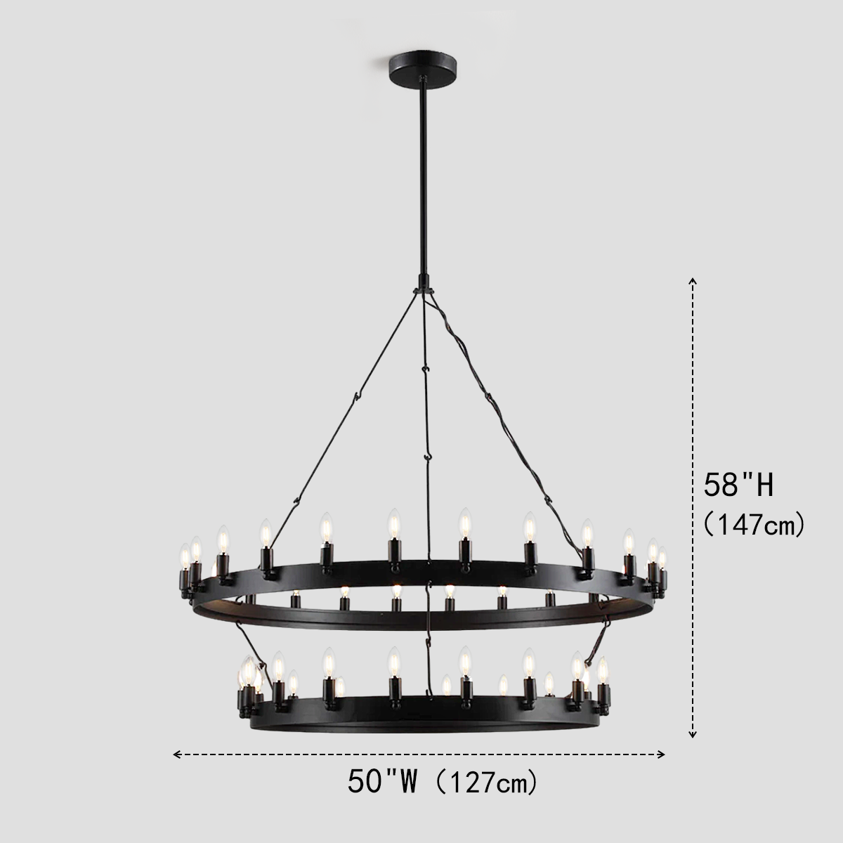 Candle Round 2-Tier Chandelier