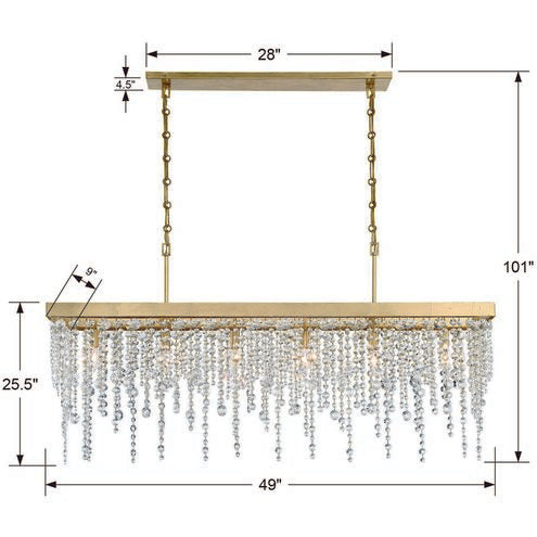 Winham 6 Light 49 inch Chandelier