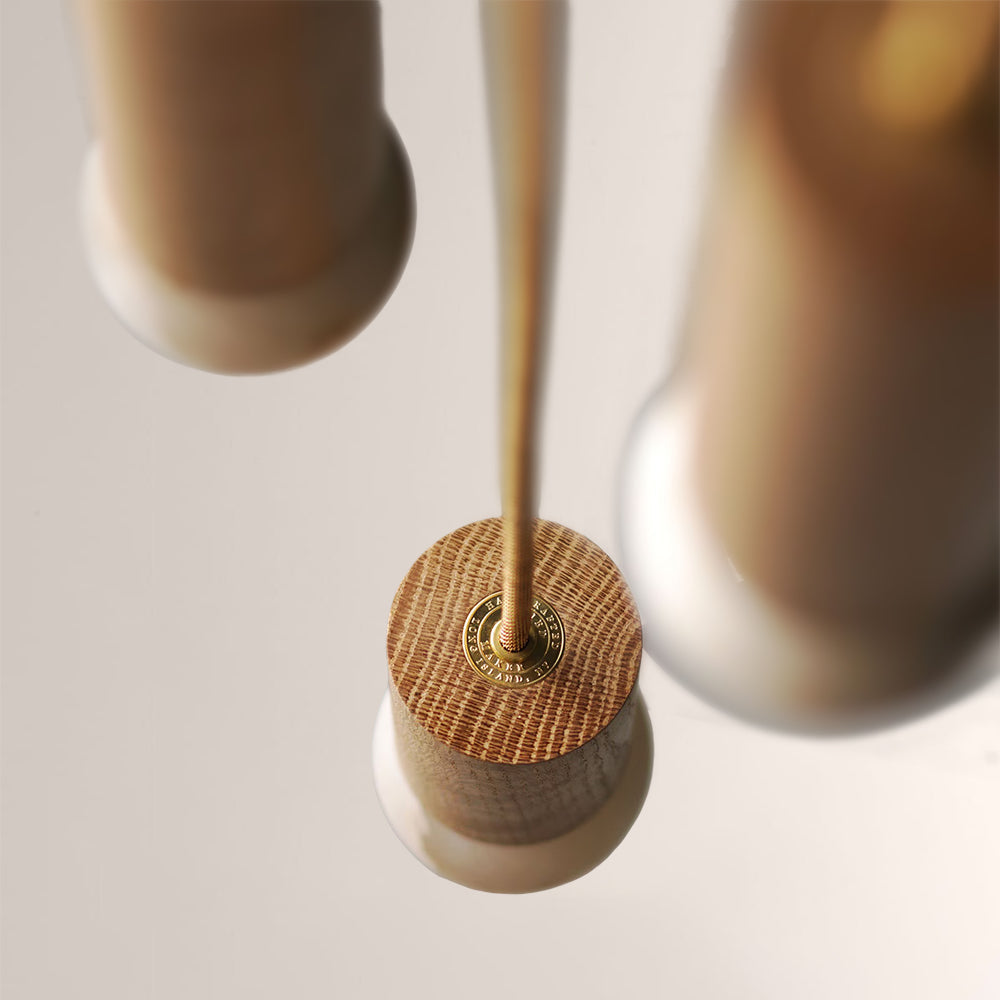 Woolet Wood Marble Cluster Chandelier