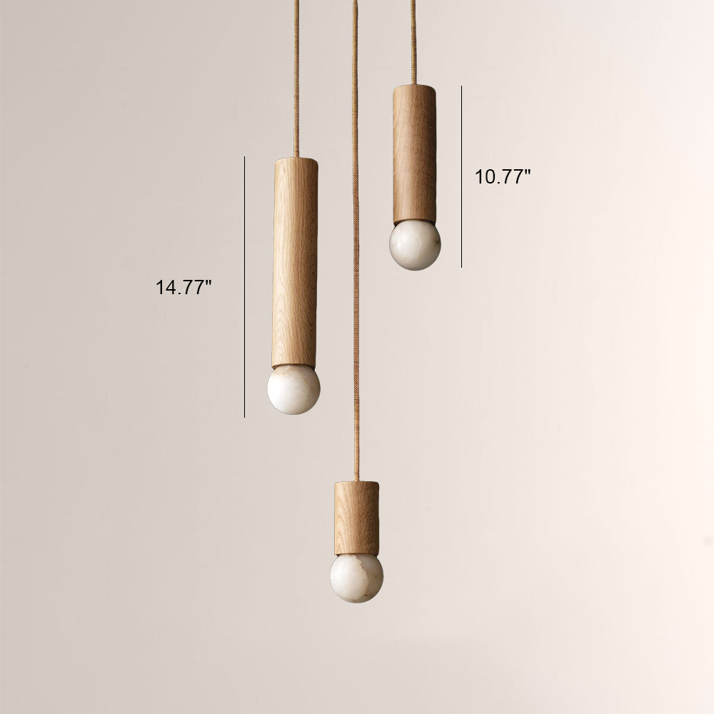 Woolet Wood Marble Cluster Chandelier