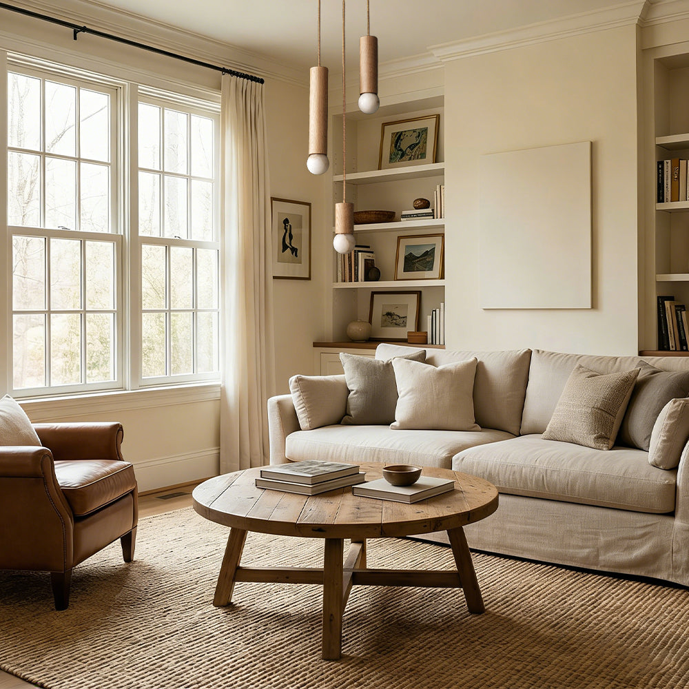 Woolet Wood Marble Cluster Chandelier