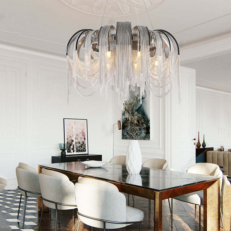 Alisa Luxury Aluminum Chain Tassel Chandelier