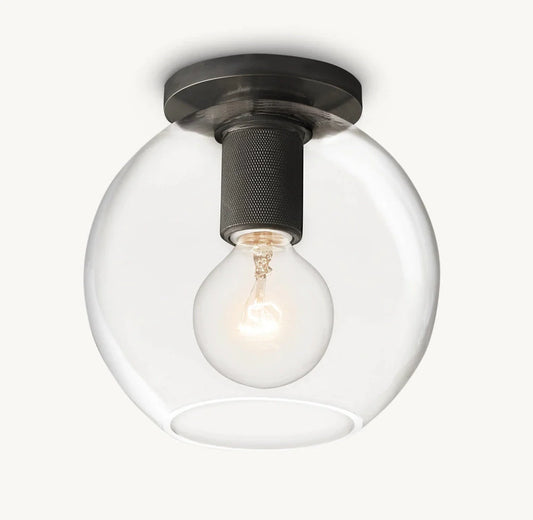 UTILITARRE GLOBE SHADE FLUSHMOUNT