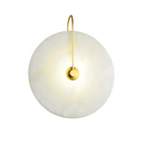 Alabaster Round Bedroom Bedside Wall Sconce