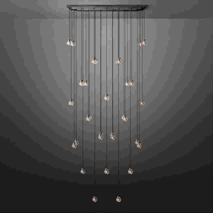 Alieen Pearl Ball Rectangular Chandelier 72”