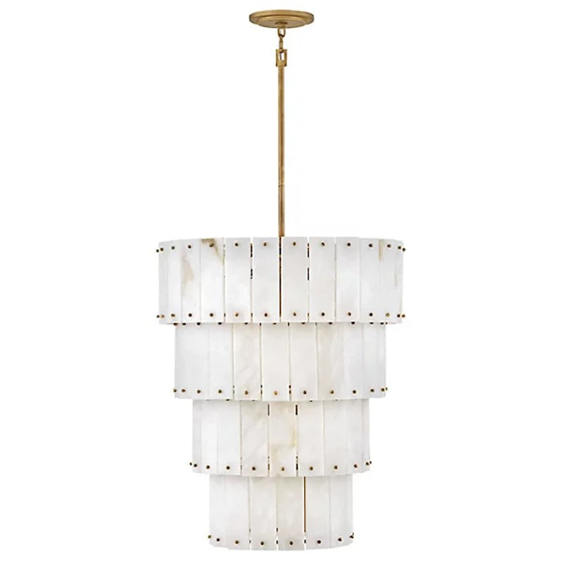 Simo Alabaster Round 4-Tier Chandelier 24"