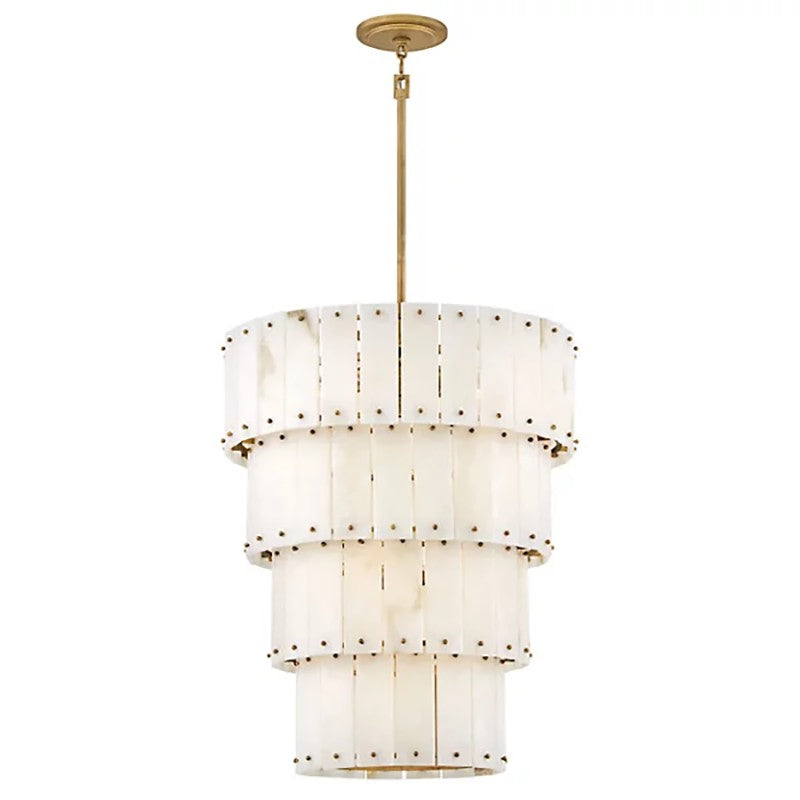 Simo Alabaster Round 4-Tier Chandelier 24"