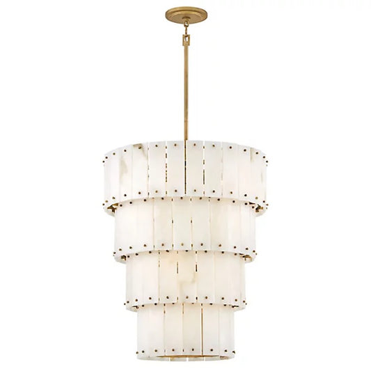 Simo Alabaster Round 4-Tier Chandelier 24"