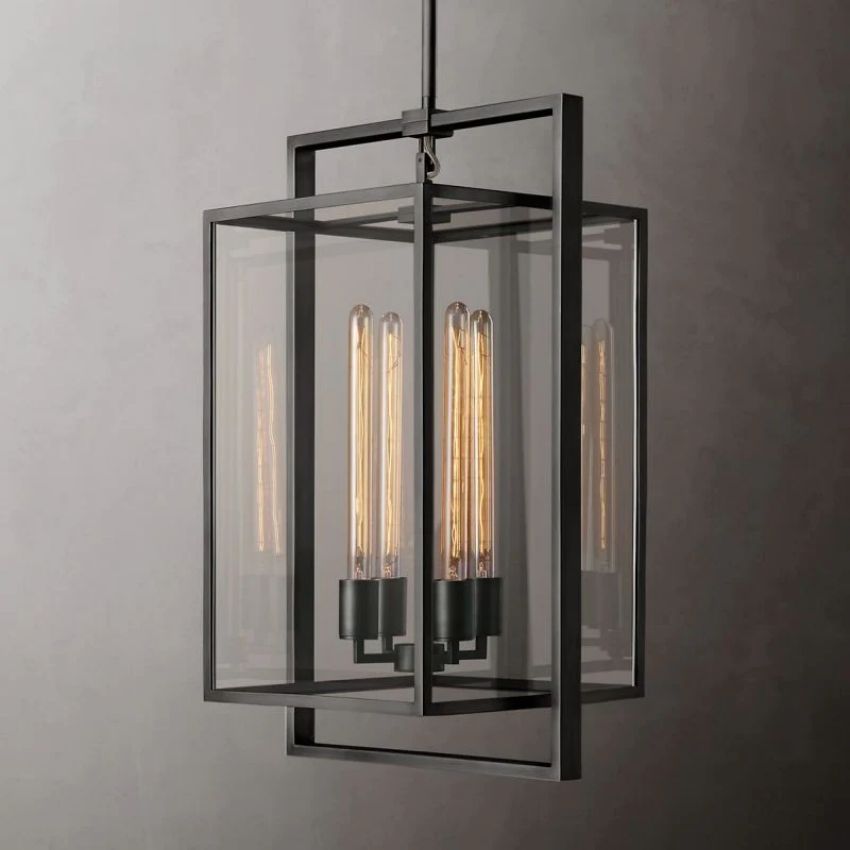 Beckman Glass Lantern Modern Pendant