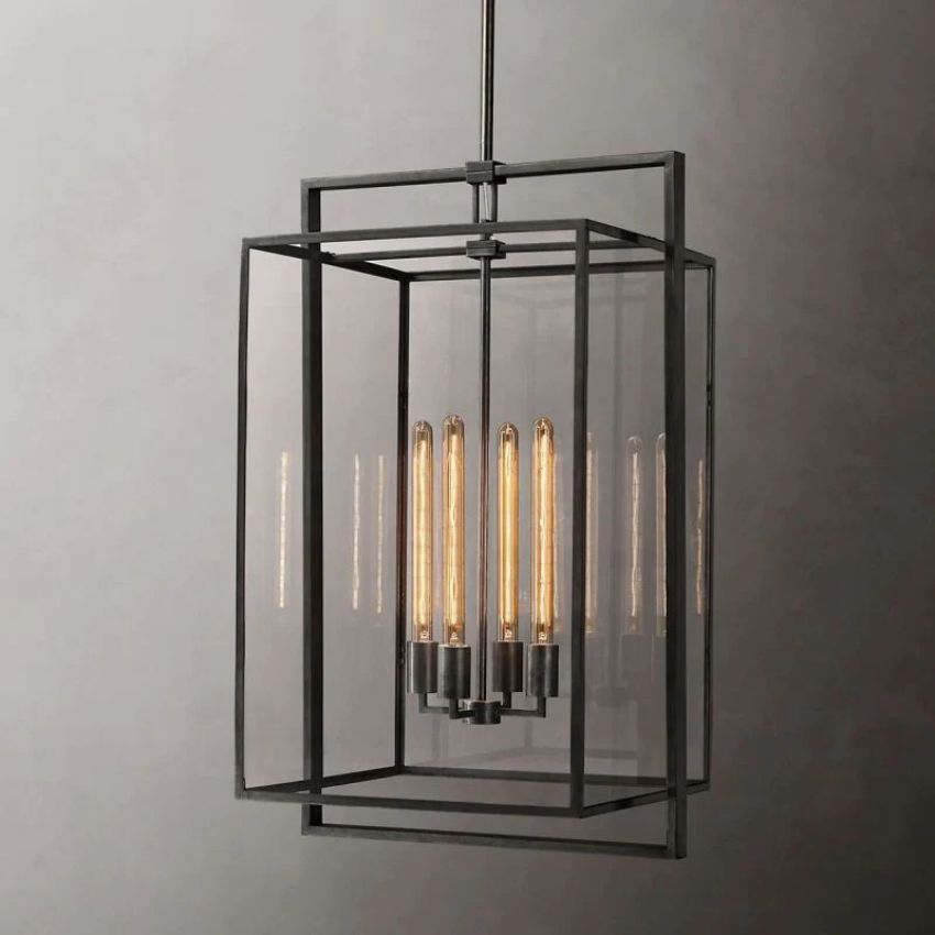 Beckman Glass Lantern Modern Pendant