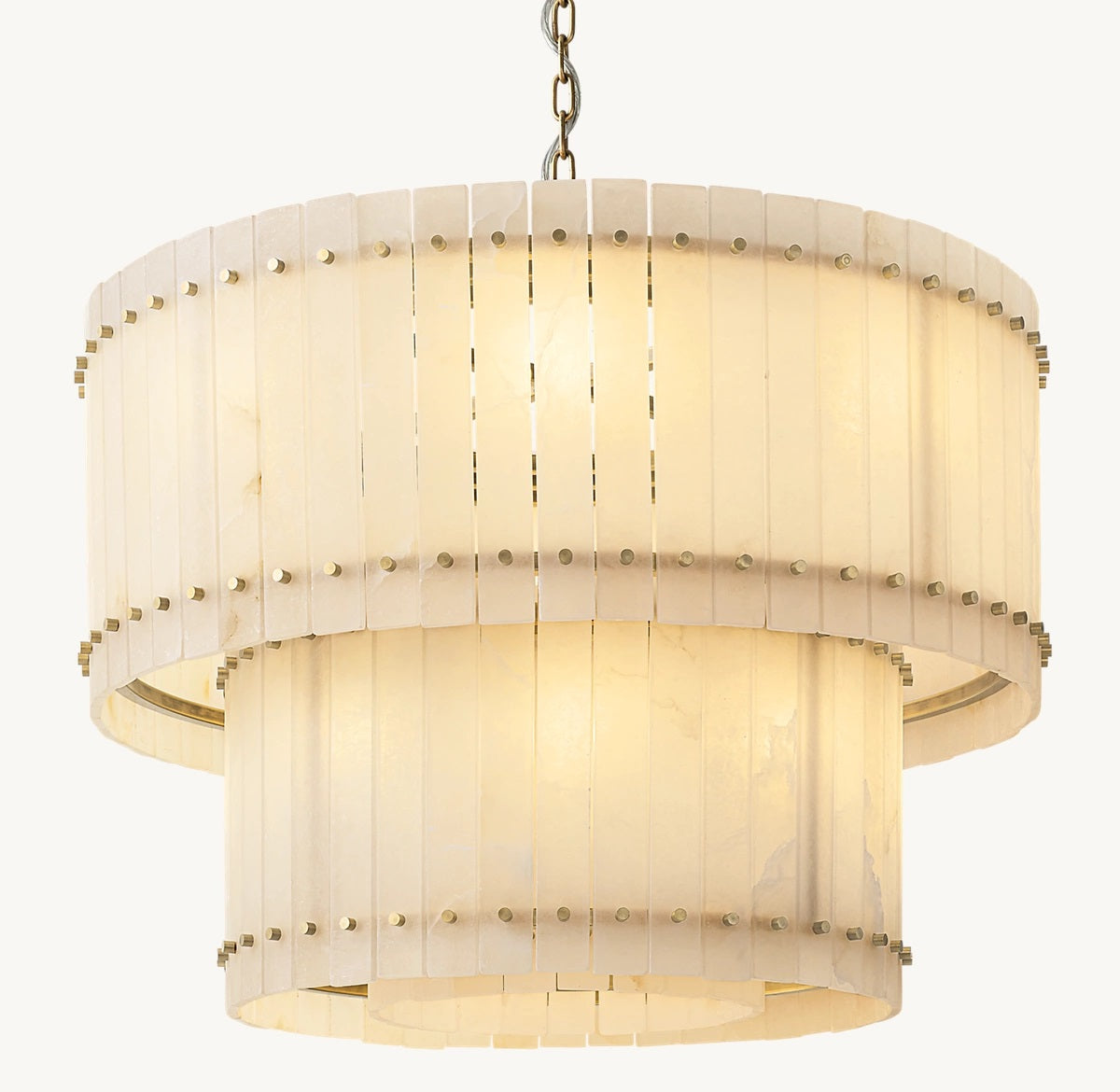 San Aurelio Alabaster Two-Tier Round Chandelier 37"D
