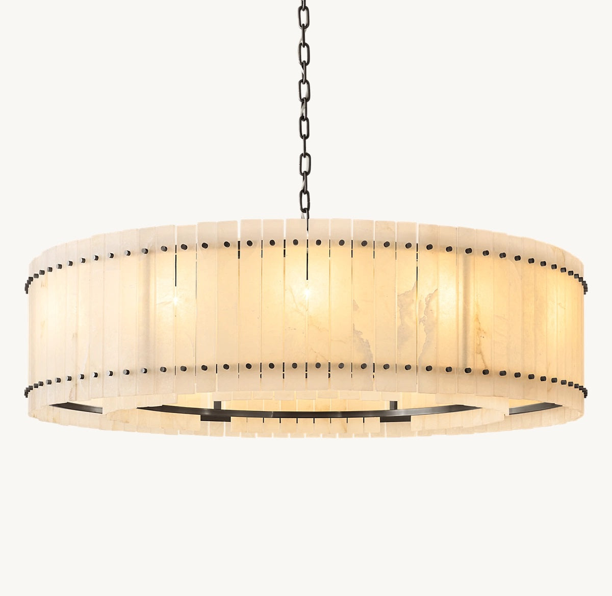 San Aurelio Alabaster Two-Tier Round Chandelier 60"D