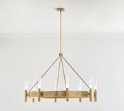 Modern Style 8-Light Chandelier -Brass 44"