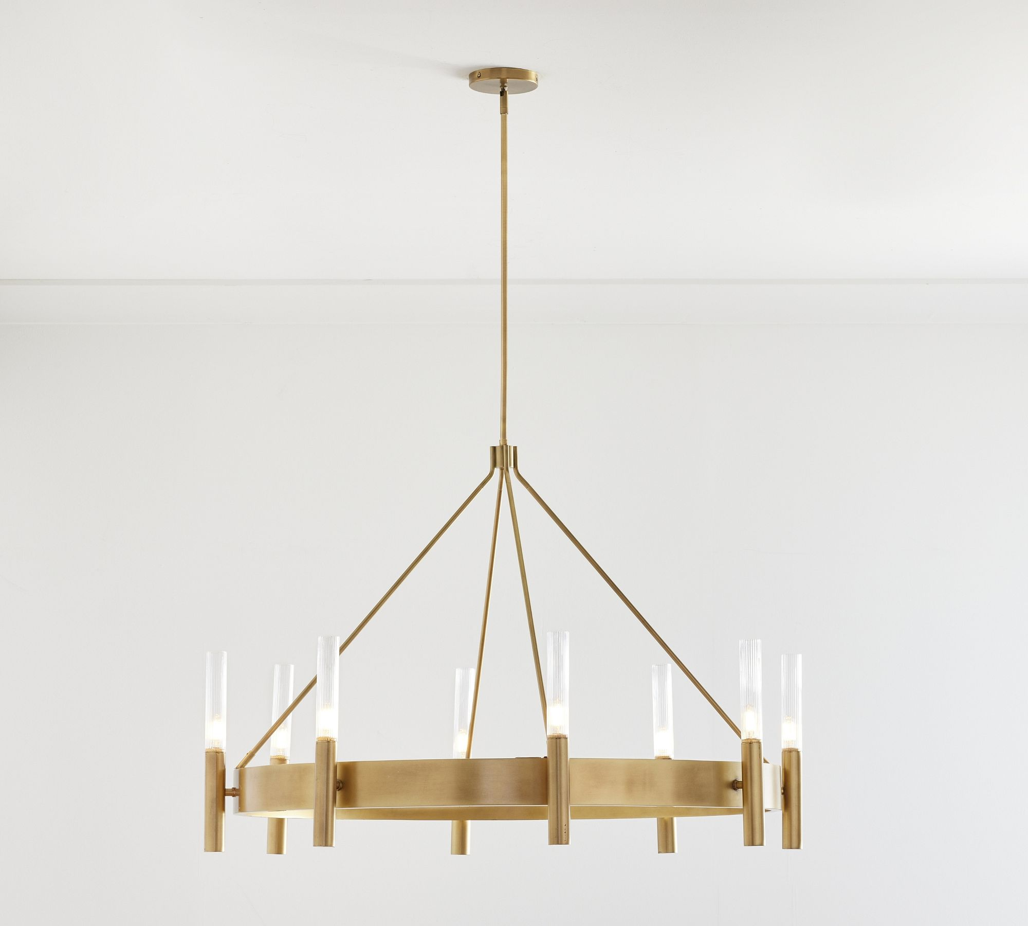 Modern Style 8-Light Chandelier -Brass 44"