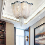 Tassel Ceiling Light Post-Modern Chandelier Aluminum Chain Light