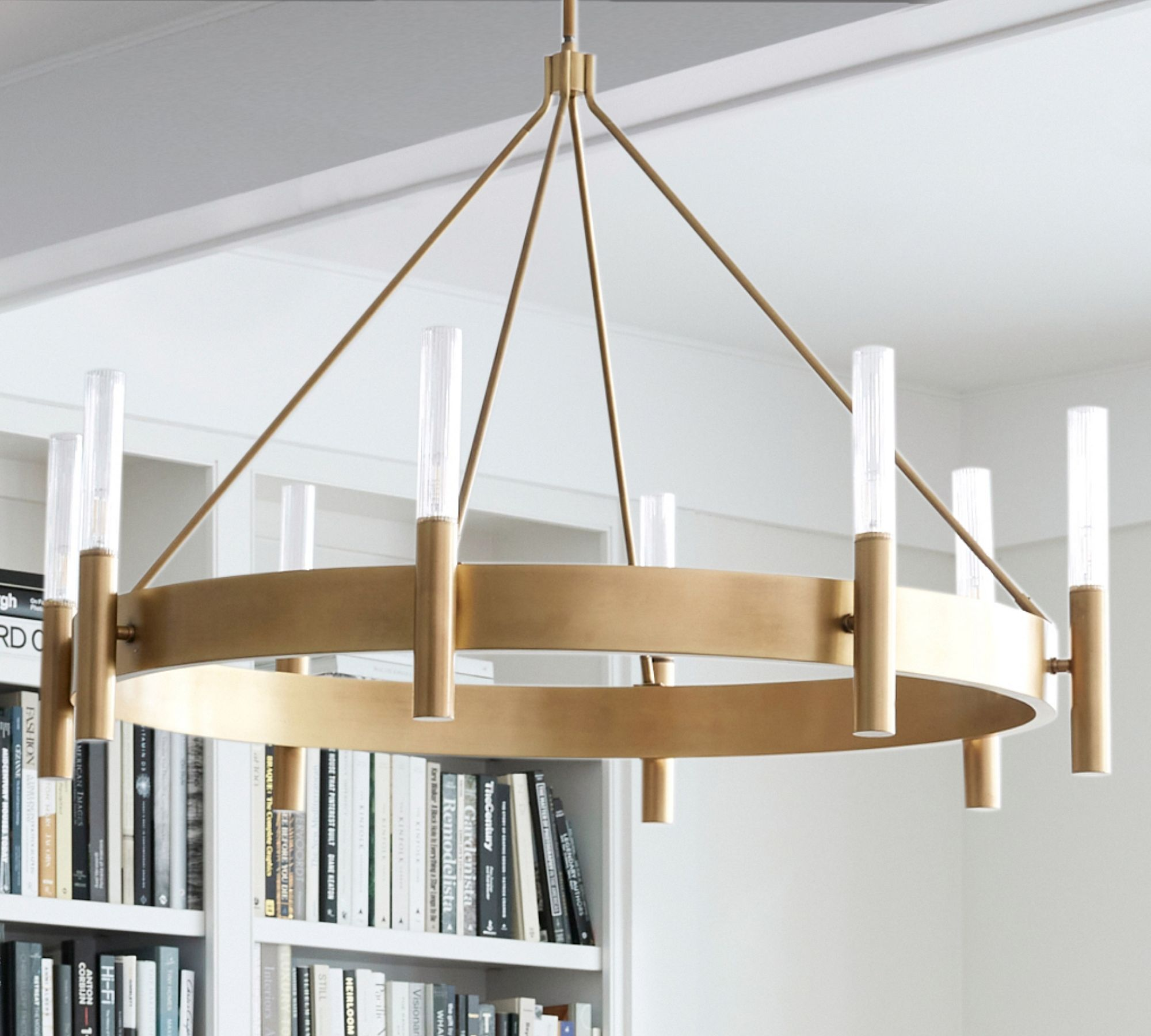 Modern Style 8-Light Chandelier -Brass 44"