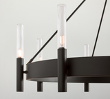 Modern Style 8-Light Chandelier -Black 44"