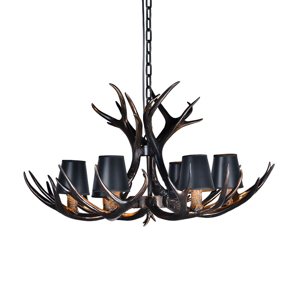 Antler Black 6 Lights Chandelier