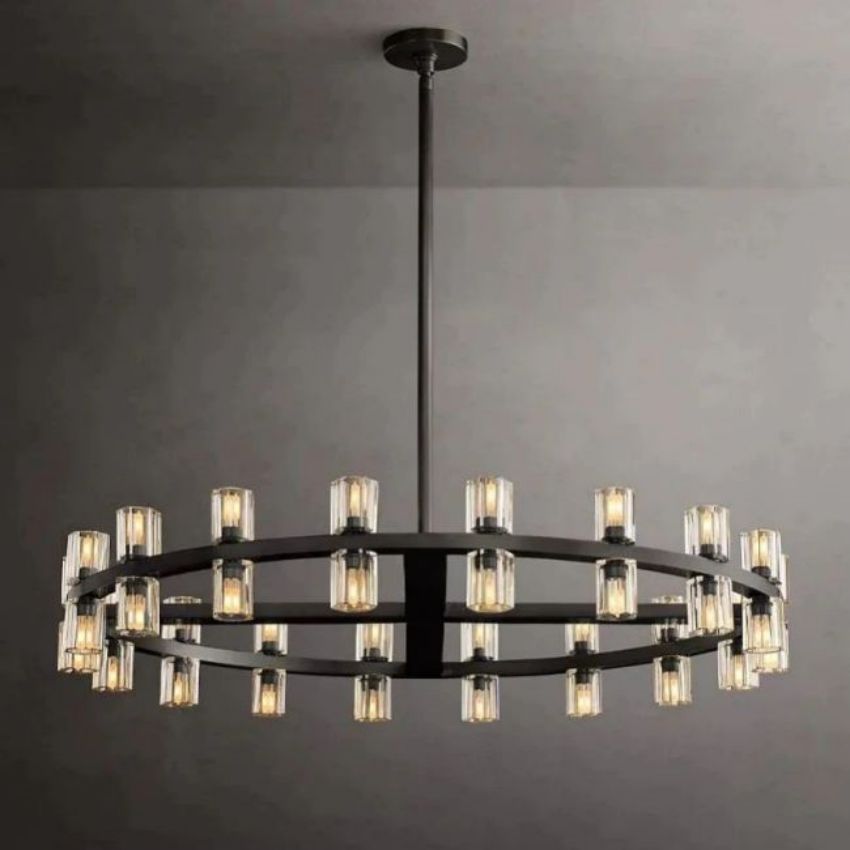 Bordeaux Wine-Glass Round Chandelier 36"48"