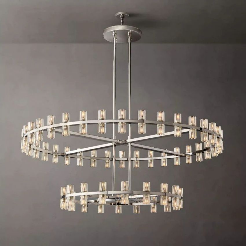 Bordeaux Wine-Glass Round 2-Tier Chandelier 60"