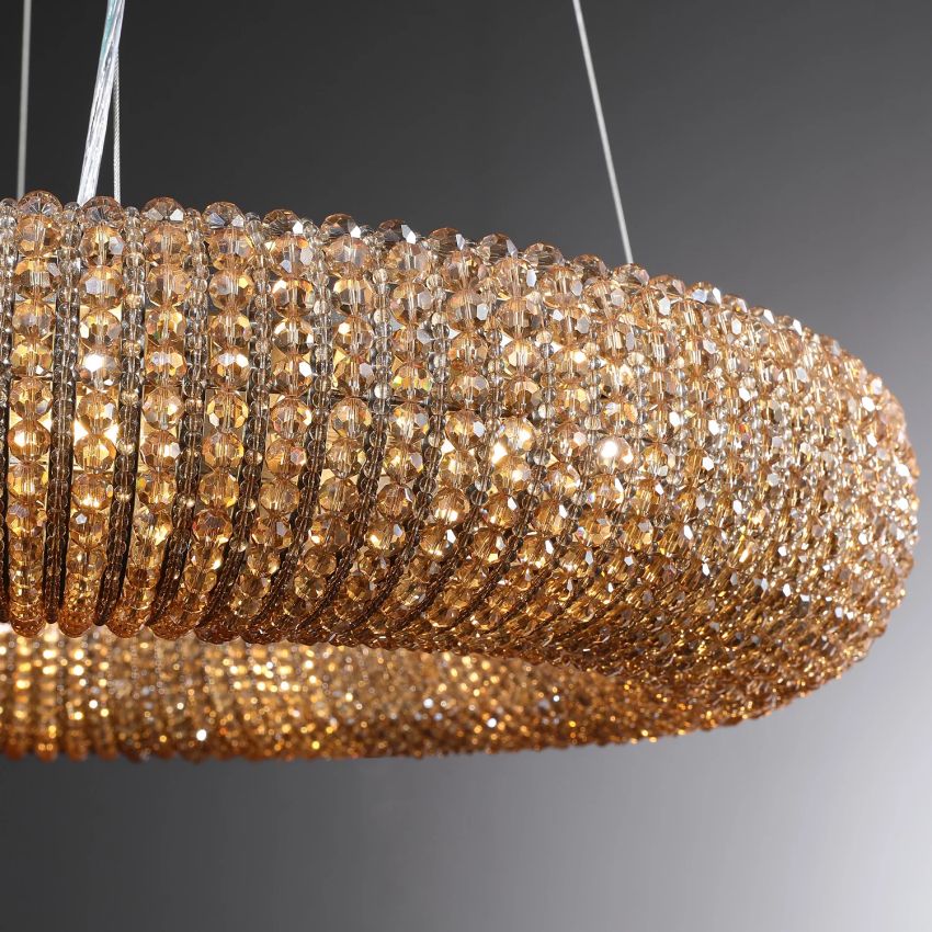 Halo Crystal Round LED Chandelier 59"