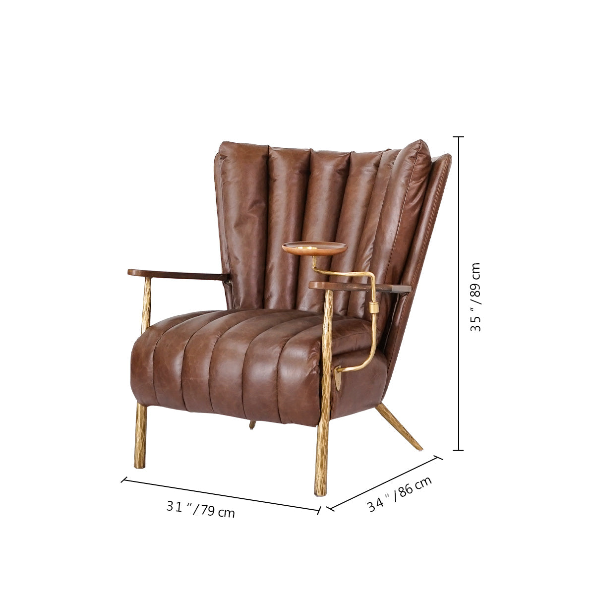 Thaddeus Vintage Leather Armchair Cigar Chair